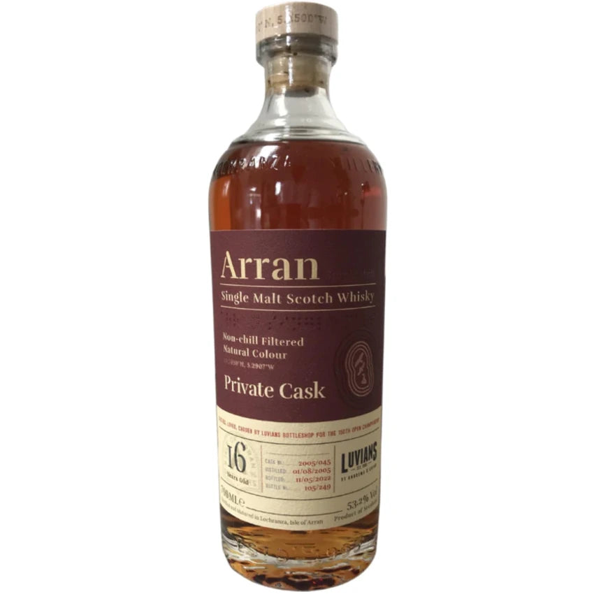 Arran 16 Year Old - Private Cask - Open Championship - Luvians | 70cl / 53.2%